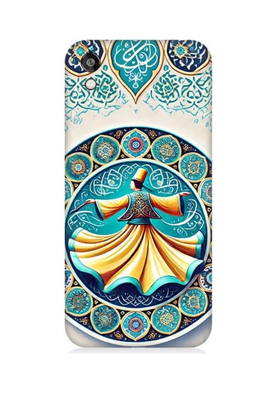 Huawei Honor 8s Uyumlu Çini Motifli Semazen Figürü Desenli Silikon Kılıf Çok Renkli