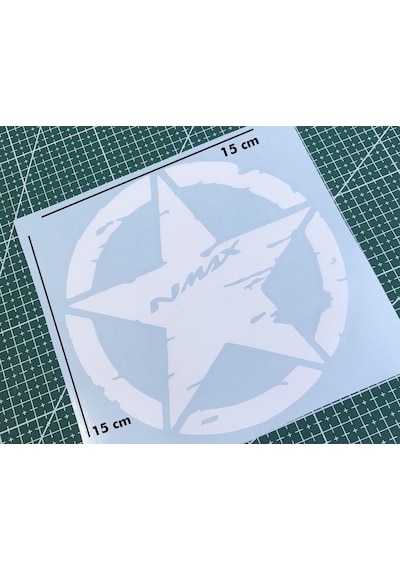 Deeb Army Yamaha Nmax Yıldız Sticker Etiket Mat Beyaz 2 Adet