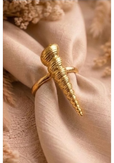 2'li Deniz Yıldızı Metal Gold Peçete Yüzüğü-napkin Ring Peçete Tutucu Gold