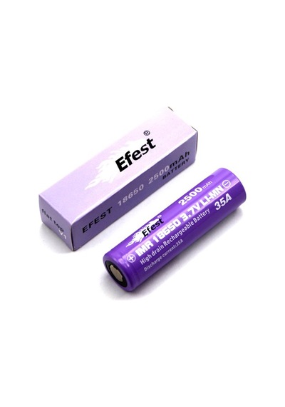 Efest Imr18650 2500 Mah 3.6V - 3.7V Flat Top Korumasız