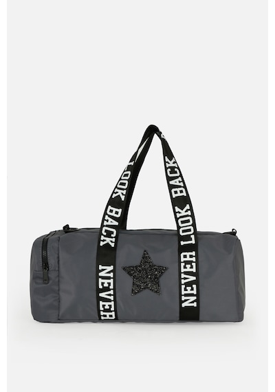 İcone Bag Çocuk Yıldız Logolu Spor Çanta, Çocuk Spor Çanta, Fermuarlı Detaylı Çocuk Spor Çanta Gri