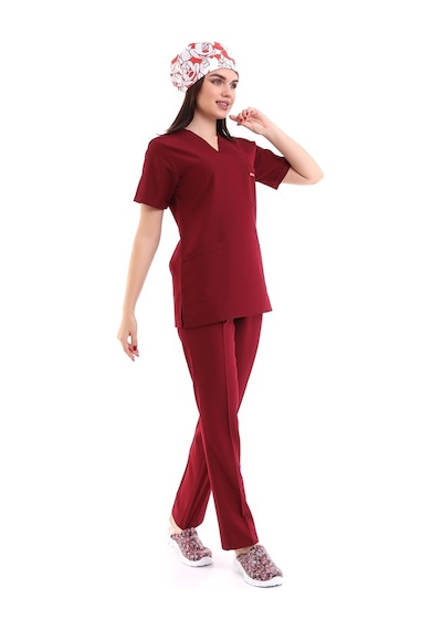 Zarf Yaka Kadın Takım - 19 Bordo-5864-19 Bordo