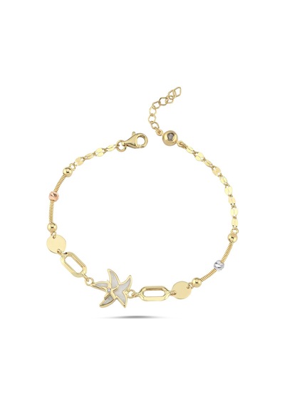 Deniz Yıldızı Minimal Altın Bileklik 17-20 Cm T14524 Çok Renkli