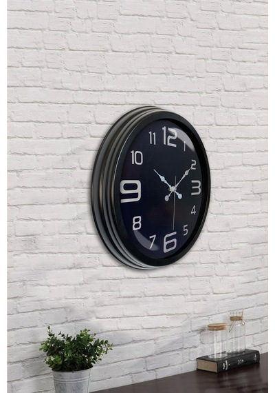 40 Cm Siyah Metal Modern Duvar Saati Diğer