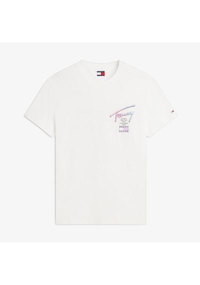 Tommy Hilfiger Regular City Sign Ss Erkek Beyaz T-shirt Dm0dm23253 2800324