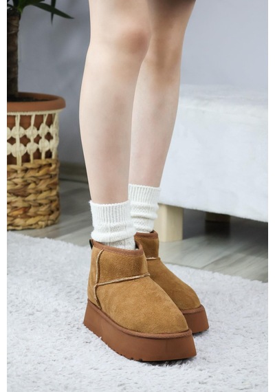 Asmi Shoes Kadın Pavro Süet İçi Kürklü Kalın Taban 4.5 Cm Mini Kısa Bot Kahverengi Kahverengi Asmi Shoes Kadın Pavro Süet İçi Kürklü Kalın Taban 4.5 Cm Mini Kısa Bot Kahverengi Kahverengi