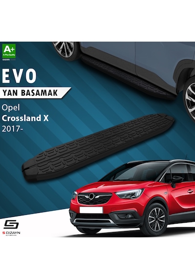 S-dizayn Opel Crossland X Evo Siyah Yan Basamak 173 Cm 2017 Üzeri