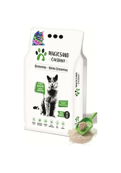 Magicsand Gökkuşağı Topaklaşan İnce Bentonit Kedi Kumu 20 L