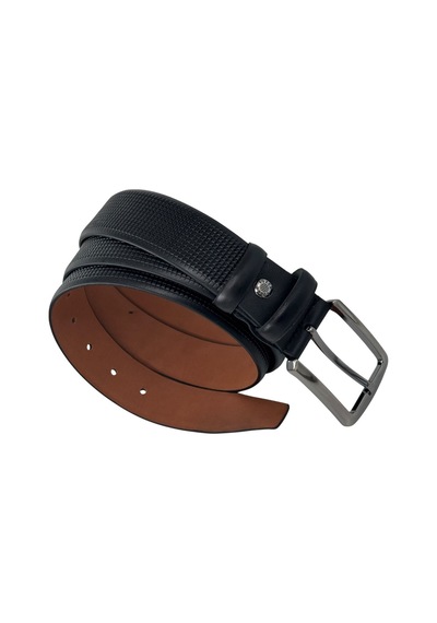 Süzer Deri %100 Hakiki Deri Desenli 4 Cm. Tokalı Klasik Erkek Kemer Siyah