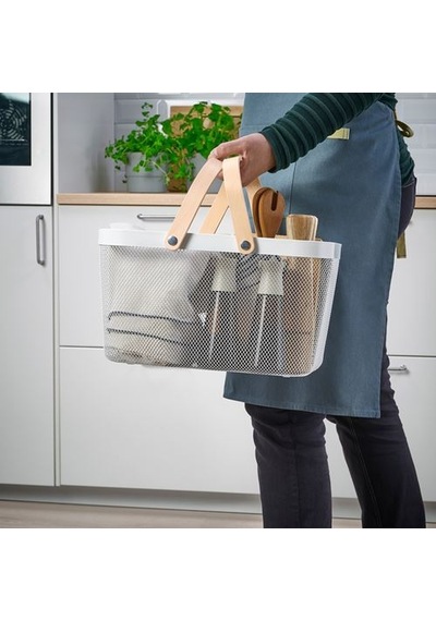 Ikea Rısatorp Sepet, Beyaz, 27x42x23 Cm