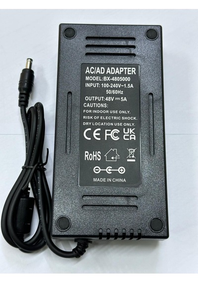 48 V 5 A Adaptör 48 V 5 A 5.5 Mm 2.5 Mm Adaptör Siyah