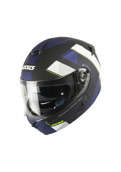 Axxıs Storm Dıamond A7 Matt Blue Çene Açılır Kask Beyaz - Gri - Mavi