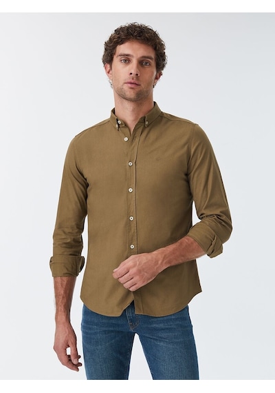 LOFT Regular Fit Erkek Gömlek U.kol Lf2030396 Q1.v1 Kahverengi