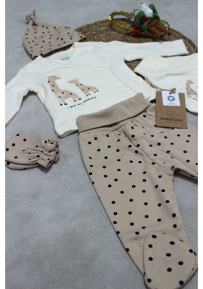 BabyCosy Barbosa Baybycosy Hastane Çıkışı 5'li Set Kahverengi