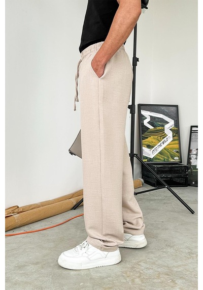 Taş Beli İpli Relaxed Pantolon Taş