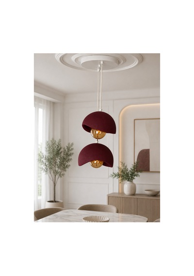 Ampul Hediye Beton Bordo Pinterest 2'li Sarkıt Avize Bohem Modern Rustik Salon Mutfak Ofis İşyeri