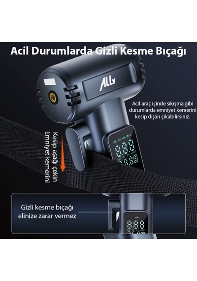 Çok Fonksiyonlu Şarjlı Çok Güçlü Araç Şişirme Pompası Tekerlek Şişirme Pompası Powerbanklı