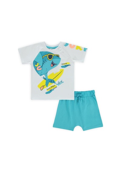 Civil Baby Surf Shark Baskılı 6-18 Ay Takım Beyaz