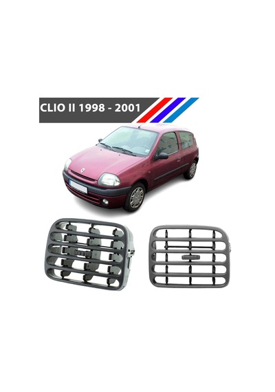 Clio 2 Havalandırma Izgarası Orta Sol Sağ Set Gri Renk 98 01
