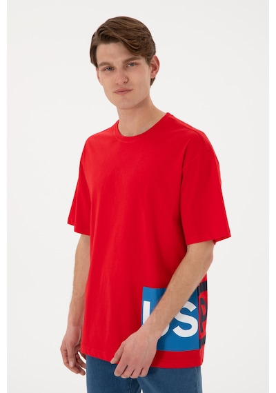 U.S. Polo Assn. Erkek Comfort Fit Bisiklet Yaka Kırmızı Tişört 50306879-VR030