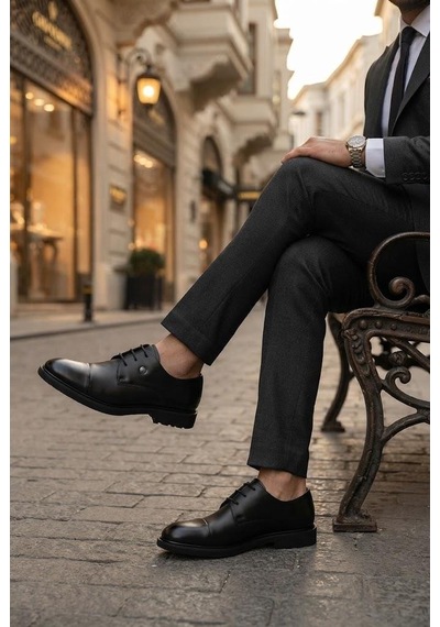 Pierre Cardin 702605 Siyah Açma Damat Ayakkabısı Takım Ayakkabısı Erkek Ayakkabı