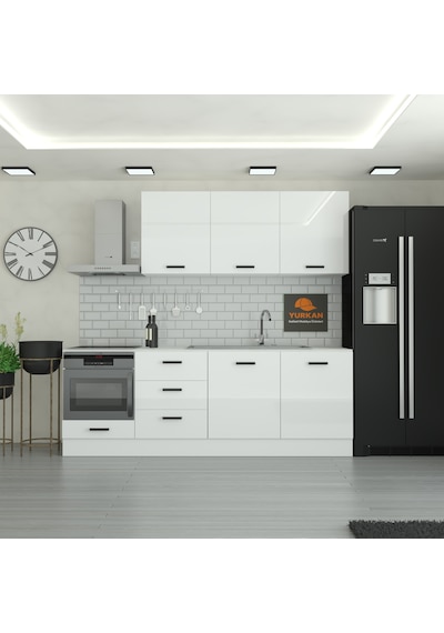 240 Cm Mutfak Dolabı Mdf Kapak Tezgah Dahil Yrkn240 97 Beyaz