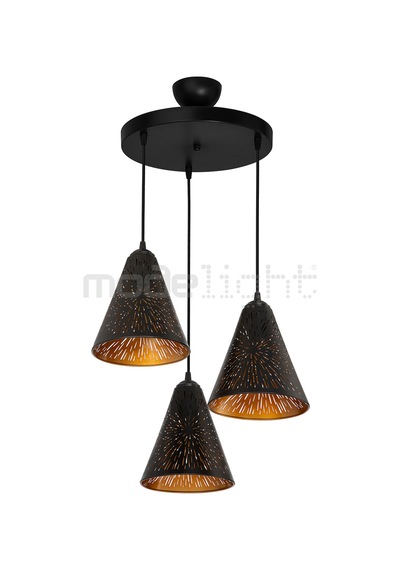 Lazer Kesim Desenli Metal 3lü Avize - Salon-oturma-çocuk-yemek-yatak Odası-antre-mutfak Çizgi Desen Çizgi Desen