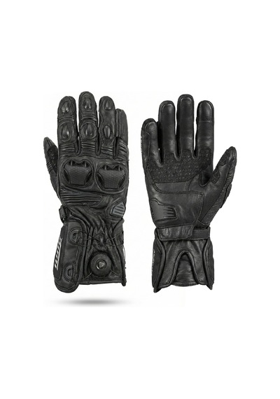 Ebakbak Motosiklet Eldiveni Black Uzun Racing Full Koruma Leather Deri Motorcu Eldiven