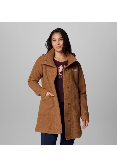 Columbia Al1333 Panorama Sherpa Uzun Kadın Polar Ceket 1862581224 Kahverengi