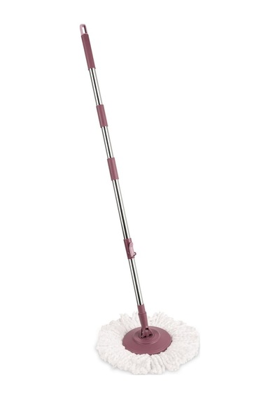 Flora Balerina Döner Başlıklı Mop Sap Seti F181, Saplı Başlıklı Mikrofiber Temizlik Paspası Pembe