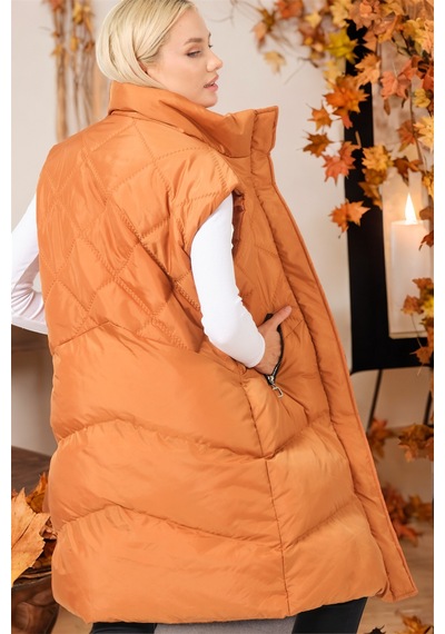 Z6743 Dewberry Bayan Yelek-düz Camel Düz Camel
