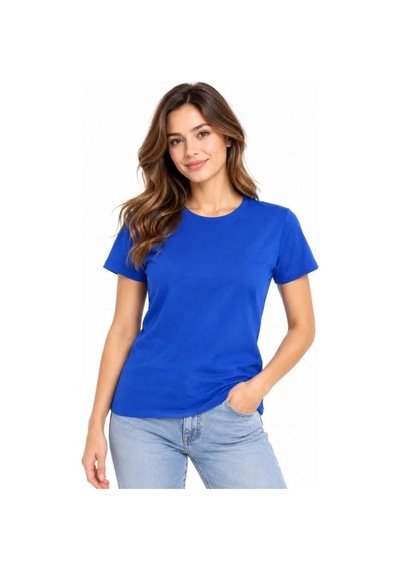 DefyModa Basic Tişört Bisiklet Yaka Kısa Kol Günlük Yazlık Slim Fit T-shirt Mavi
