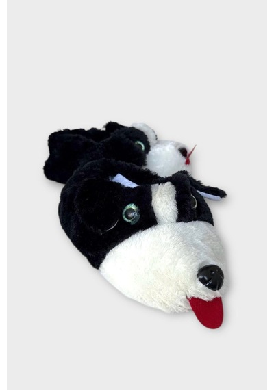 Ateşbags Unisex Hayvan Desenli Ev Ayakkabısı Panduf Siyah