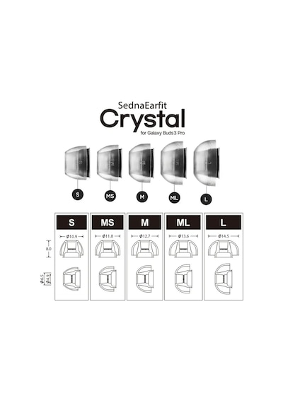 Crystal For Galaxy Uyumlu Buds 3 Pro Smoky Black L 2 Çift