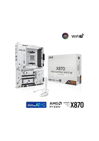 X870 Max Gamıng Wıfı7 W Amd X870 Am5 Ddr5 8000 Hdmı 2xusb4 3x M2 Usb3.2 Wifi 7 + Bt Aura Rgb 5gbit Lan Atx 12+2+1 Güç