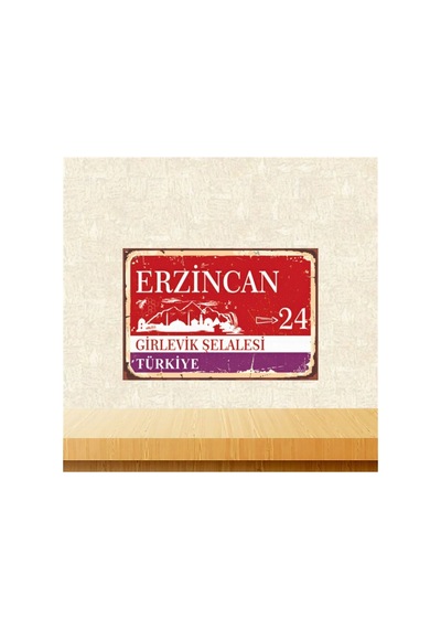Erzincan Girlevik Şelalesi 20-30 Cm Retro Ahşap Tablo Tkfx5794 Çok Renkli - 743298474 Çok Renkli