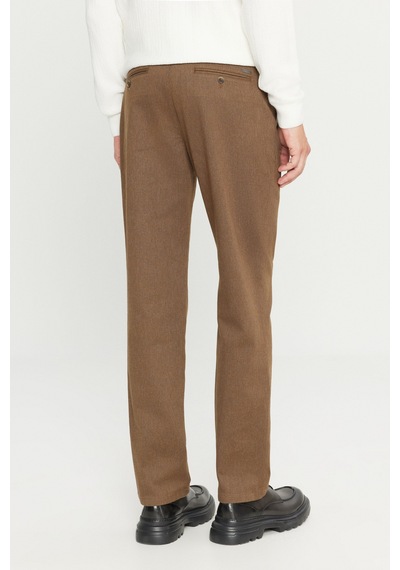 Altınyıldız Classıcs Erkek Acıkahve Pamuklu Regular Fit Normal Kesim Diagonal Desenli Yan Cepli Esnek Casual Pantolon