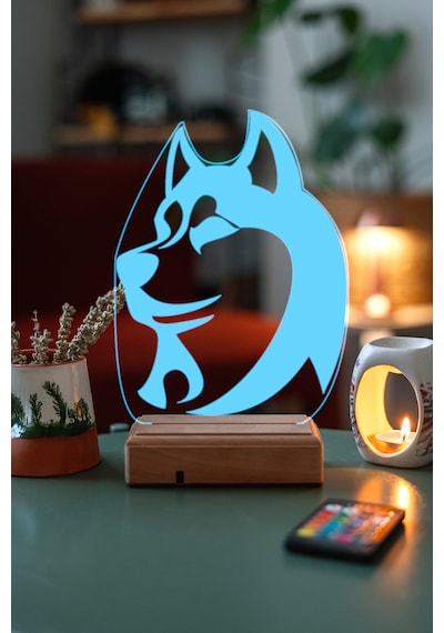 Özel Tasarım Husky Hediyelik Köpek 3D Led Gece Lambası