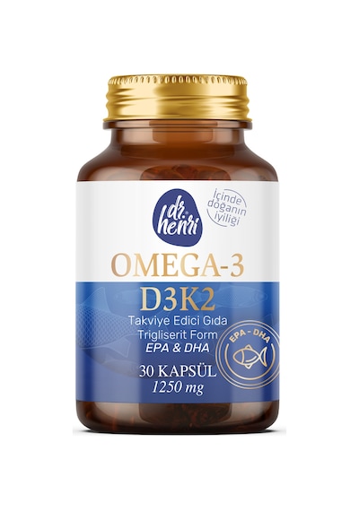 Dr. Henri Balık Yağı İçeren Omega-3 D3 & K2 Vitamin Takviye Edici Gıda 30 Tablet