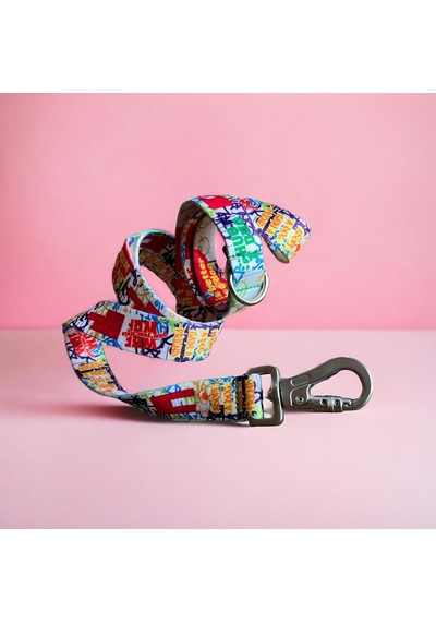 Design Köpek Gezdirme Kayışı Geri Dönüştürülmüş, Kadifemsi Dokulu, Çift Kilitli Karabina Kanc