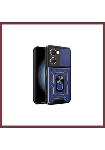 Storeşahin Vivo Y18 Kılıf Pars Lens Yüzüklü Silikon - Lacivert Shn0720