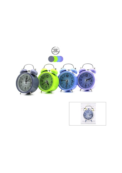 Huari Bgc-24 M01 Yuvarlak Masa Çalar Saat - Renkli Plastik Kasa, Pilli Ve Işıklı, 9 Cm