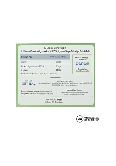 Nbt Duobalance Pre Probiyotik 60 Saşe