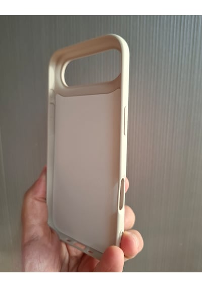 Apple Uyumlu iPhone 17 Air Logolu İçi Kadife Silikon Lansman Kılıf Bej