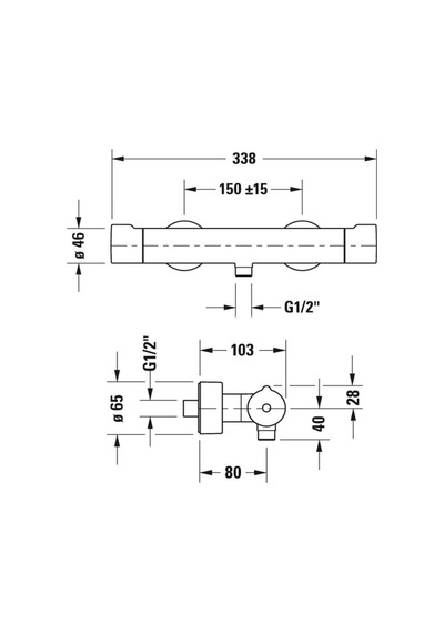 Duravit - C.1 Termostatik Duş Bataryası - C14220000010- Krom