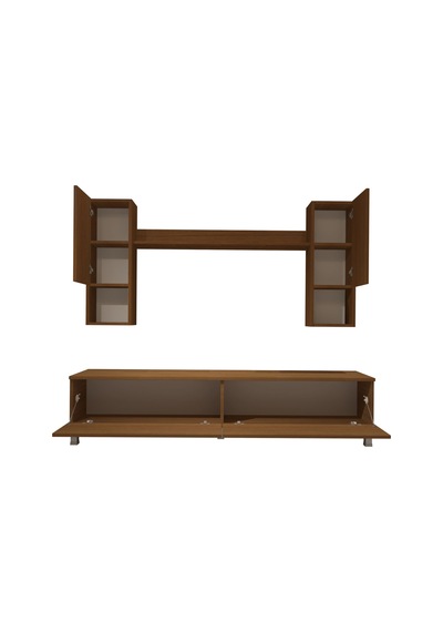 Decoraktiv Eko 5da Mdf Std Krom Ayaklı Tv Ünitesi Tv Sehpası Ceviz