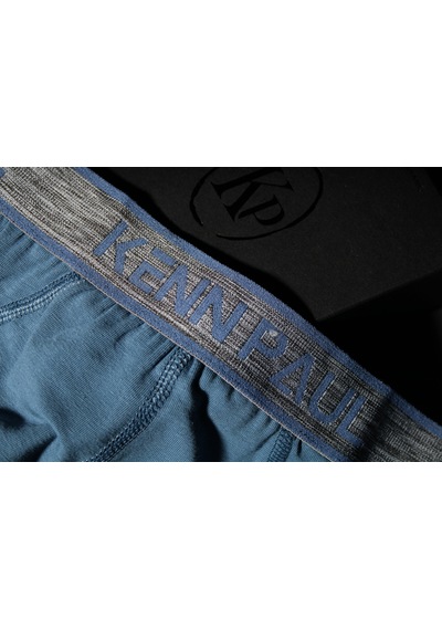 Kp Erkek Düz Pamuklu İndigo Boxer Slip Boxer İndigo