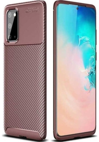 Galaxy S20 Kılıf Zore Negro Silikon Kapak Kahverengi