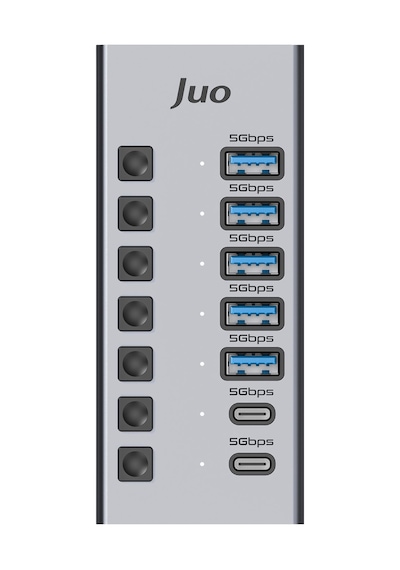 Juo Usb-a 7 Portlu Anahtarlı 5 Usb-a 2 Type-c 5gbps Usb 3.1 Çoklayıcı Dönüştürücü Hub