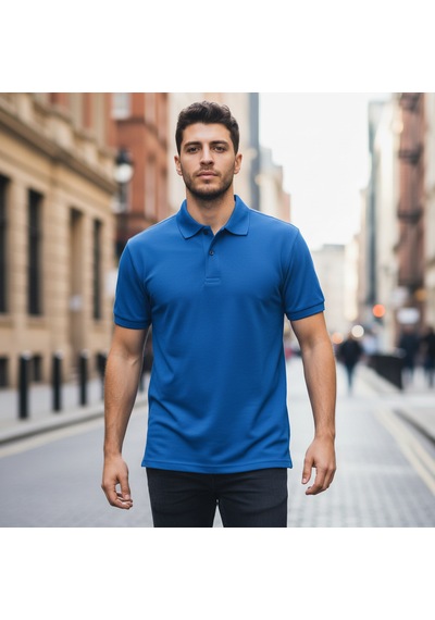 Bite Nose Renk Seçenekli Erkek Polo Yaka Tişört Günlük & Şık Pamuklu Slim Fit Açık Mavi